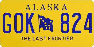 AK license plate GOK824