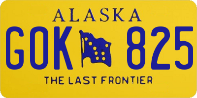 AK license plate GOK825