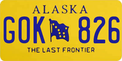 AK license plate GOK826