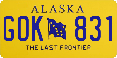 AK license plate GOK831