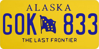AK license plate GOK833