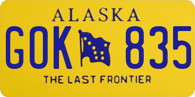 AK license plate GOK835