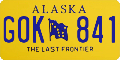 AK license plate GOK841