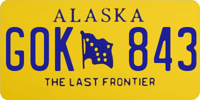 AK license plate GOK843