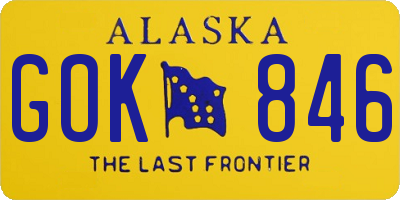 AK license plate GOK846