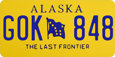 AK license plate GOK848