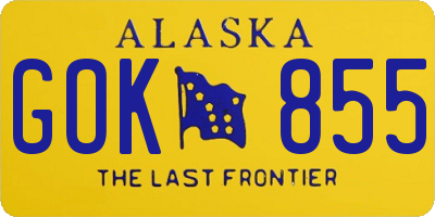 AK license plate GOK855