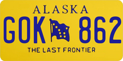 AK license plate GOK862