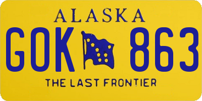 AK license plate GOK863
