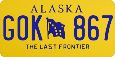 AK license plate GOK867