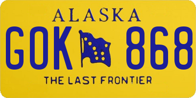 AK license plate GOK868