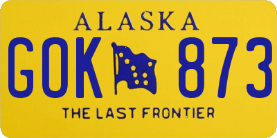AK license plate GOK873