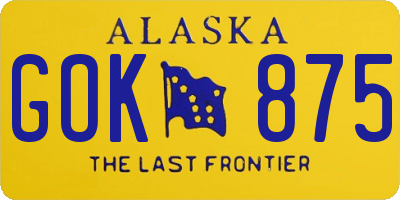 AK license plate GOK875
