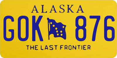 AK license plate GOK876