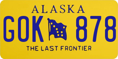 AK license plate GOK878