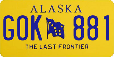 AK license plate GOK881