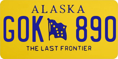 AK license plate GOK890