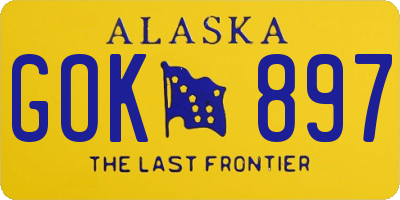 AK license plate GOK897