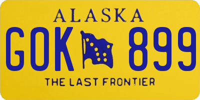 AK license plate GOK899