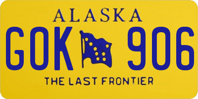 AK license plate GOK906