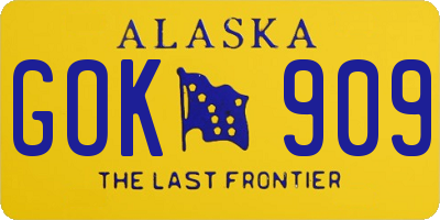 AK license plate GOK909