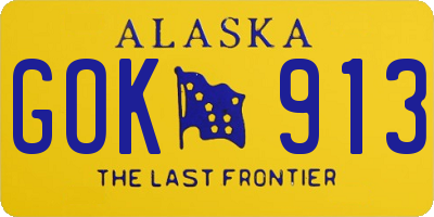 AK license plate GOK913