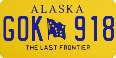 AK license plate GOK918
