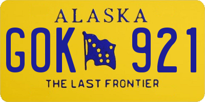 AK license plate GOK921