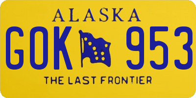 AK license plate GOK953