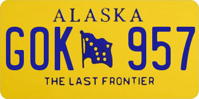 AK license plate GOK957