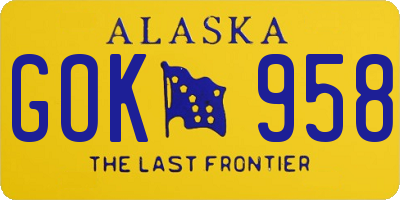 AK license plate GOK958