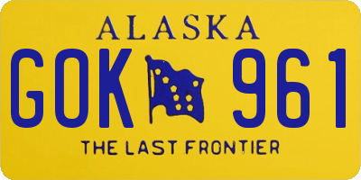 AK license plate GOK961
