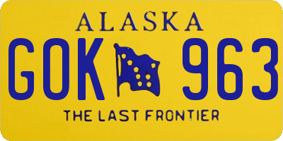 AK license plate GOK963