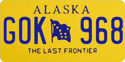 AK license plate GOK968