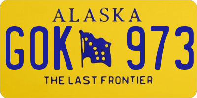 AK license plate GOK973