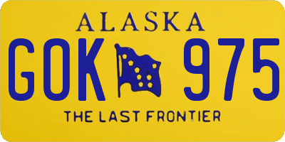 AK license plate GOK975