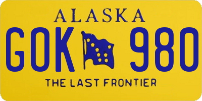 AK license plate GOK980