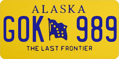 AK license plate GOK989