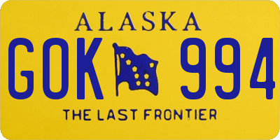 AK license plate GOK994