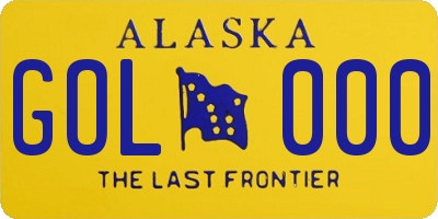 AK license plate GOL000