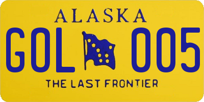 AK license plate GOL005