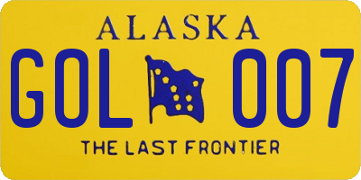 AK license plate GOL007
