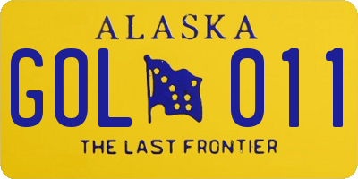 AK license plate GOL011