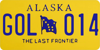 AK license plate GOL014