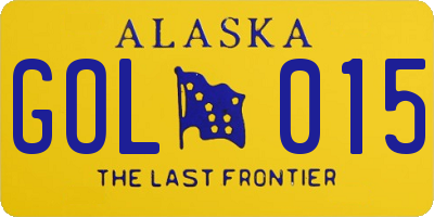 AK license plate GOL015