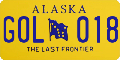 AK license plate GOL018