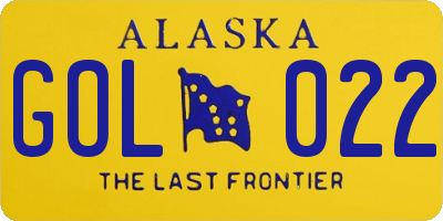 AK license plate GOL022