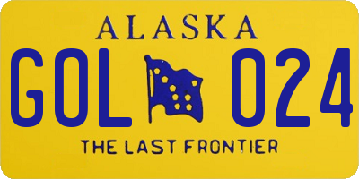 AK license plate GOL024