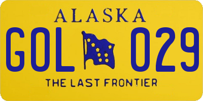 AK license plate GOL029