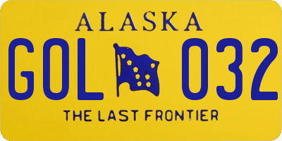 AK license plate GOL032